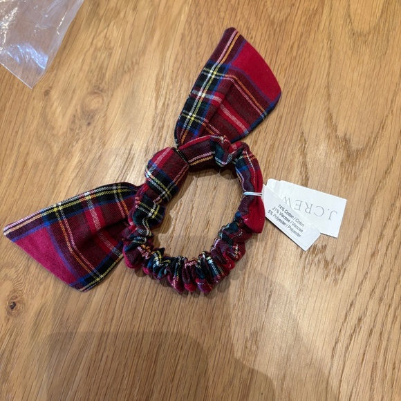 J.Crew Red Tartan Hair Bow Scrunchie - Picture 3 of 5